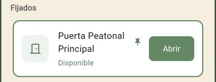 Pantalla de Fecha para abrir la puerta